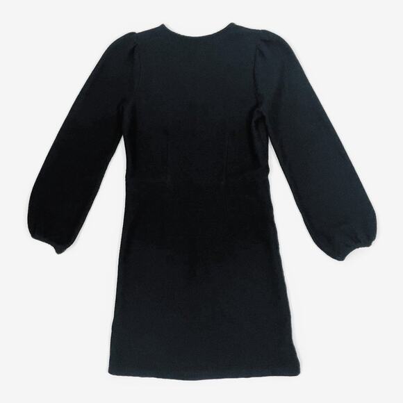 Madewell Balloon Sleeve Mini Dress Extra Small Black Cotton Minimalist Office - Picture 6 of 13